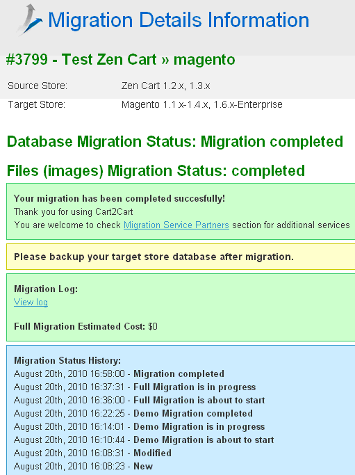 история миграции Интернет-магазинов