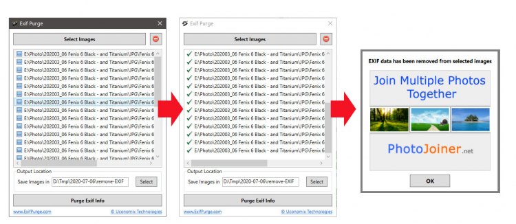 Как работает программа Exif Purge - удаление EXIF массово